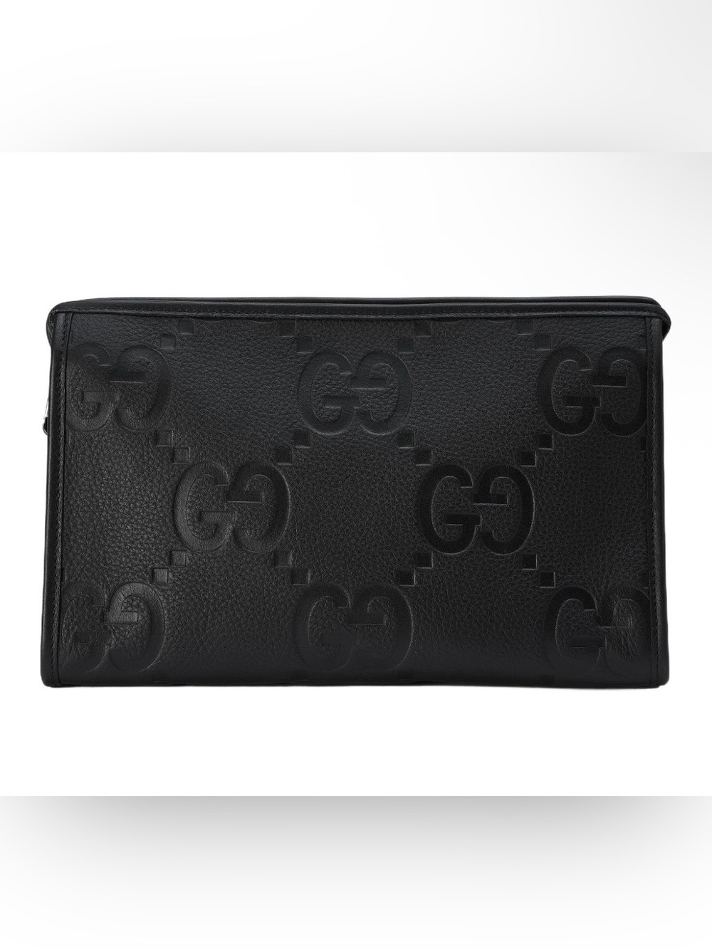 Gucci Jumbo GG Leather Clutch Large Men Black